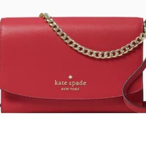 Kate Spade Carson convertible Crossbody color Red Curran with Gold Chain.